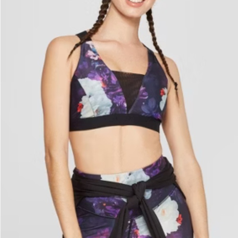 Joy Lab Floral Print V Women's Sports Bra
